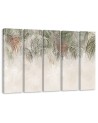 Five-part painting for office study - Hanging palm leaves | FEEBY