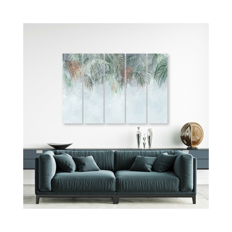 Wandbild für Wohnzimmer - Palmenblätter | Feeby