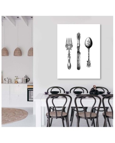 Wandbild für Wohnzimmer - Rustikales Besteck | Feeby