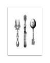 Printed wall picture for the kitchen - Rustic cutlery | FEEBY