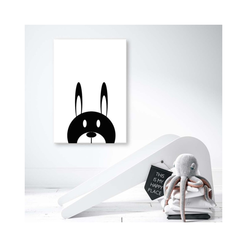 Dekoratives Leinwandbild - Kontrastreicher Hase | Feeby