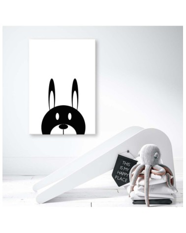 Dekoratives Leinwandbild - Kontrastreicher Hase | Feeby
