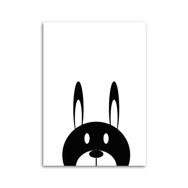 Dekoratives Leinwandbild - Kontrastreicher Hase | Feeby