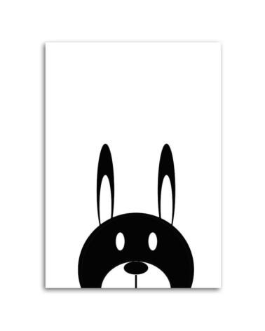 Dekoratives Leinwandbild - Kontrastreicher Hase | Feeby
