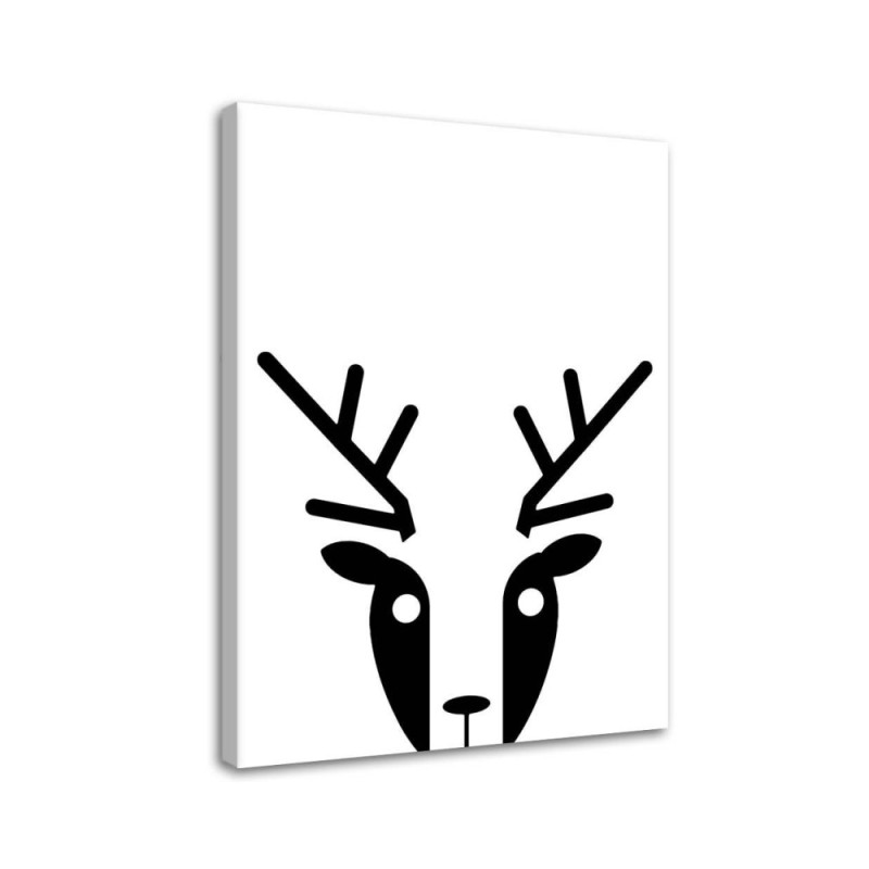 Leinwandbild - Kontrastreiche Hirsche | Feeby