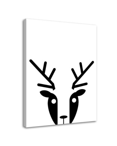 Leinwandbild - Kontrastreiche Hirsche | Feeby