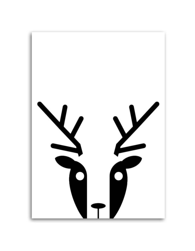 Canvas prints for a child's room print - Contrasting deer | FEEBY
