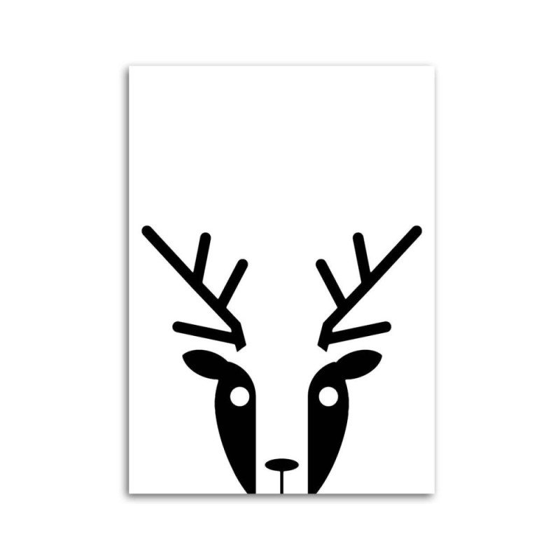 Leinwandbild - Kontrastreiche Hirsche | Feeby