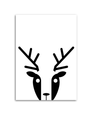 Leinwandbild - Kontrastreiche Hirsche | Feeby