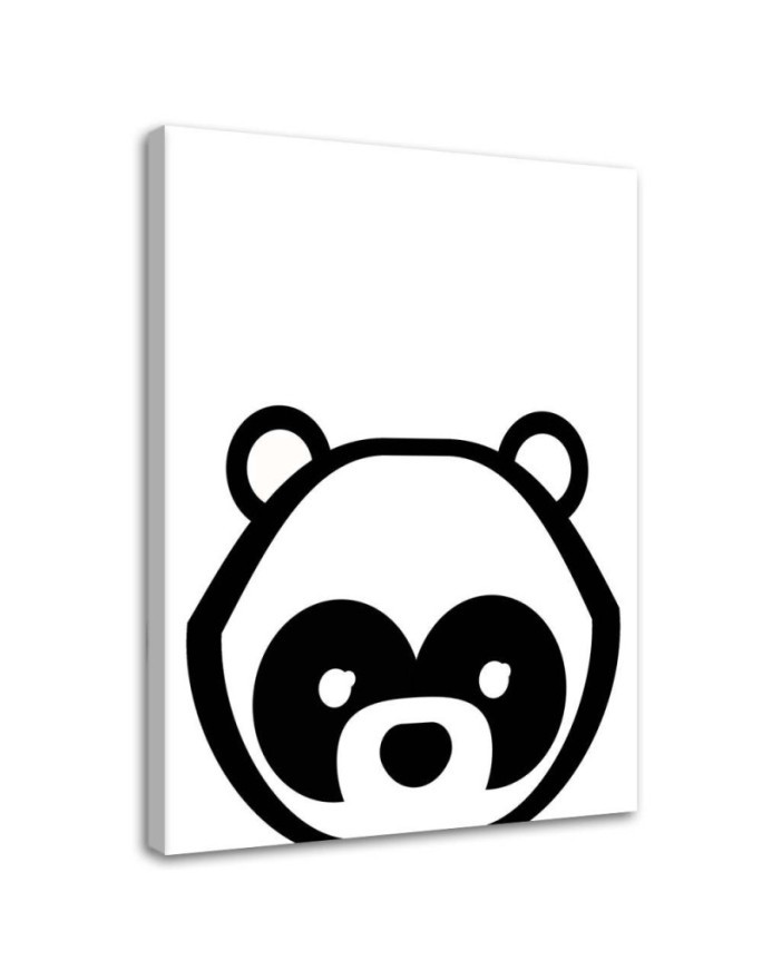Wydruk na płótnie do pokoju dziecka - Kontrastowa panda | FEEBY