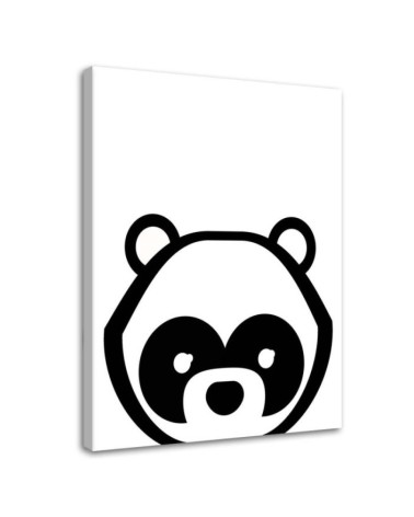 Wydruk na płótnie do pokoju dziecka - Kontrastowa panda | FEEBY