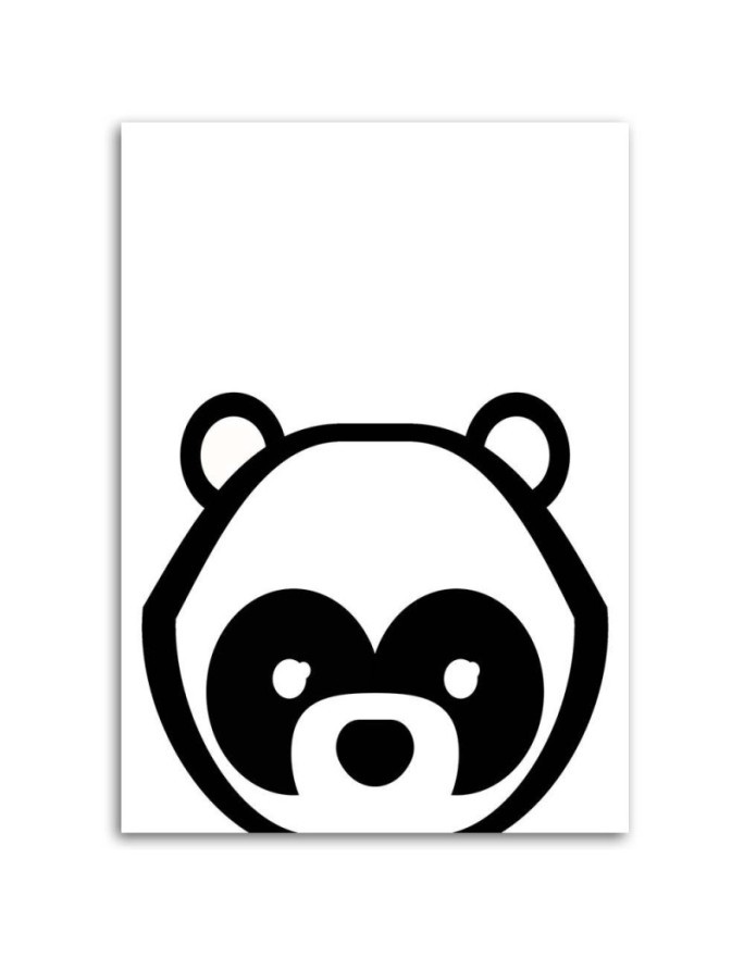 Wydruk na płótnie do pokoju dziecka - Kontrastowa panda | FEEBY