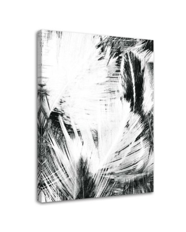 Wall art painting for living room - Black and white abstraction | FEEBY