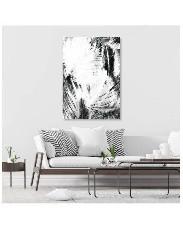 Bild auf Leinwand - Schwarz-weiße Abstraktion | Feeby