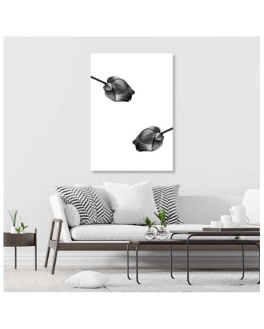 Leinwandbild - Zwei graue Blumen | Feeby