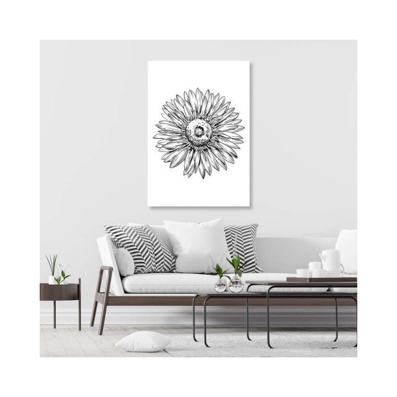 Modernes Wandbild - Blumen-Skizze | Feeby
