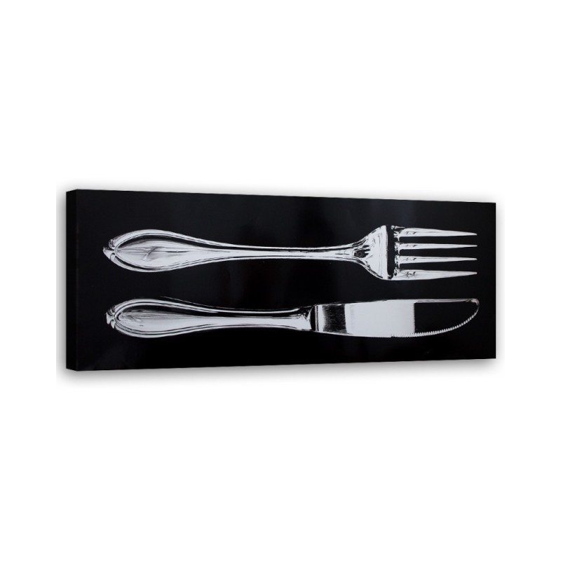Dekoratives Leinwandbild - Messer und Gabel | Feeby