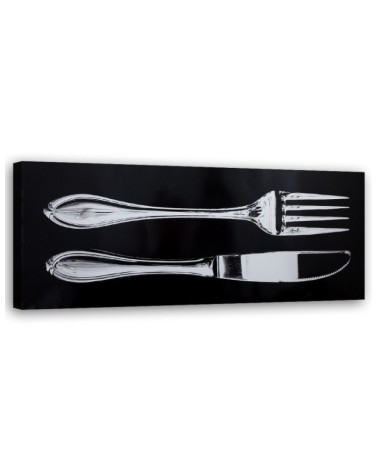 Dekoratives Leinwandbild - Messer und Gabel | Feeby