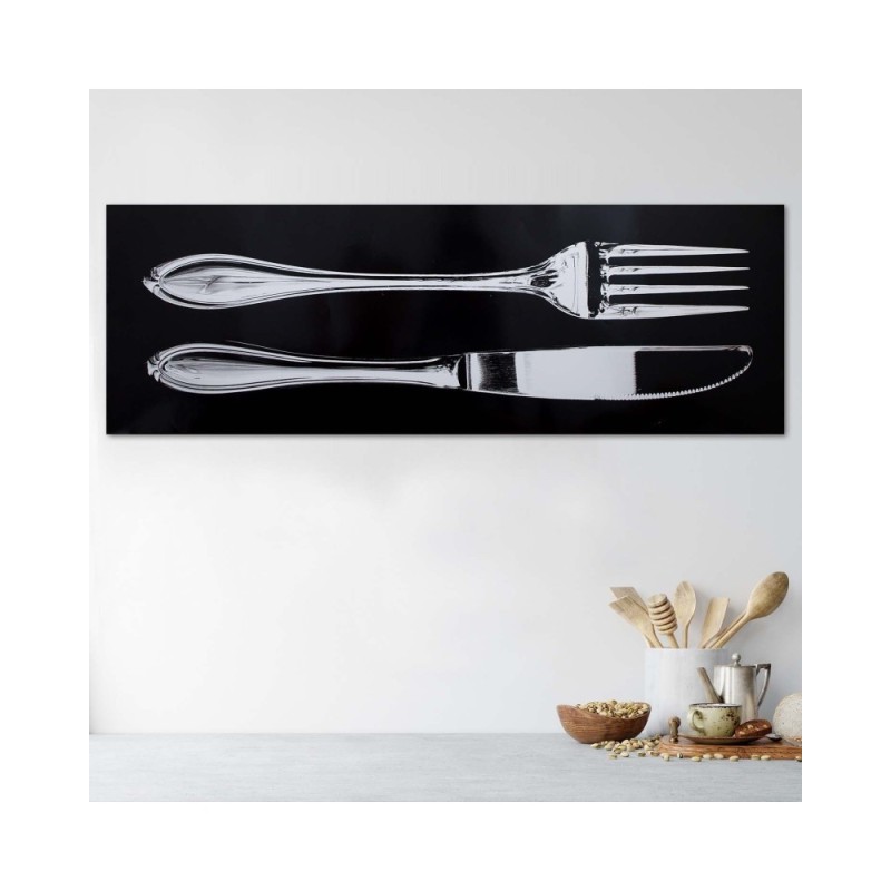 Dekoratives Leinwandbild - Messer und Gabel | Feeby