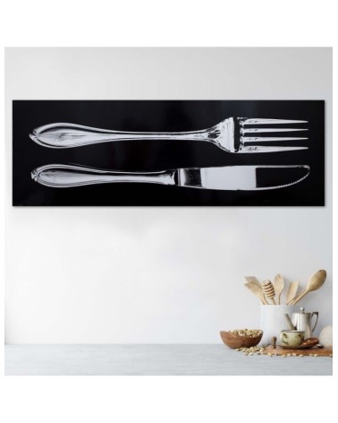 Dekoratives Leinwandbild - Messer und Gabel | Feeby
