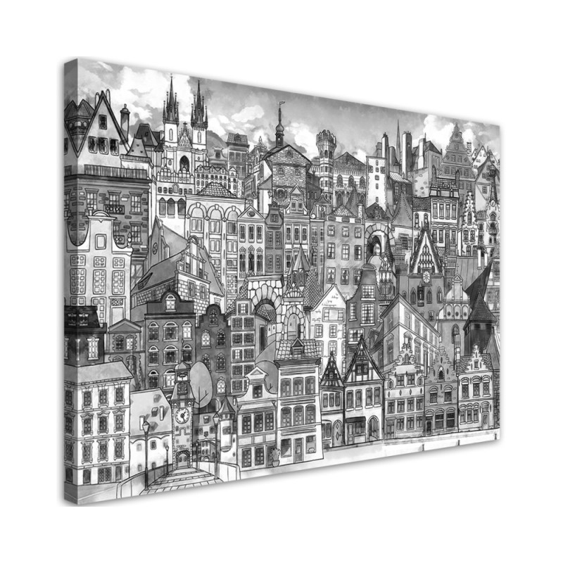 Leinwandbild - Fröhliche Stadt | Feeby