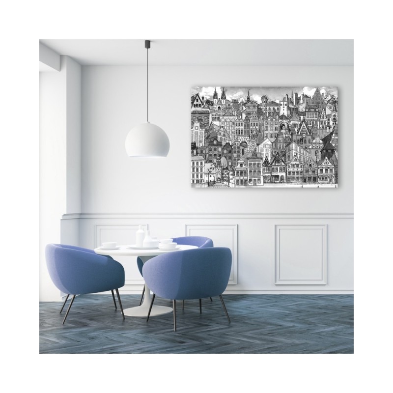 Leinwandbild - Fröhliche Stadt | Feeby