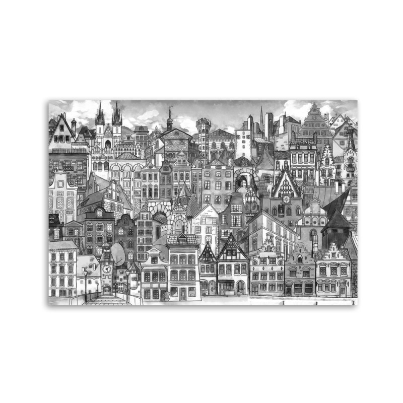 Leinwandbild - Fröhliche Stadt | Feeby