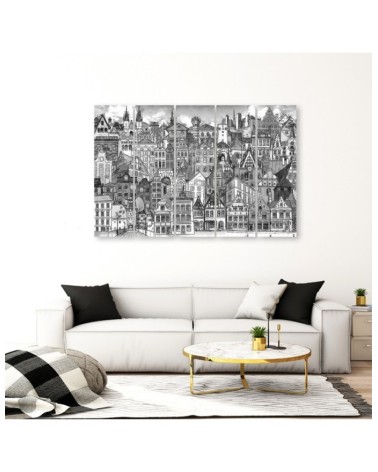 Wandbild für Wohnzimmer - Fröhliche Stadt | Feeby