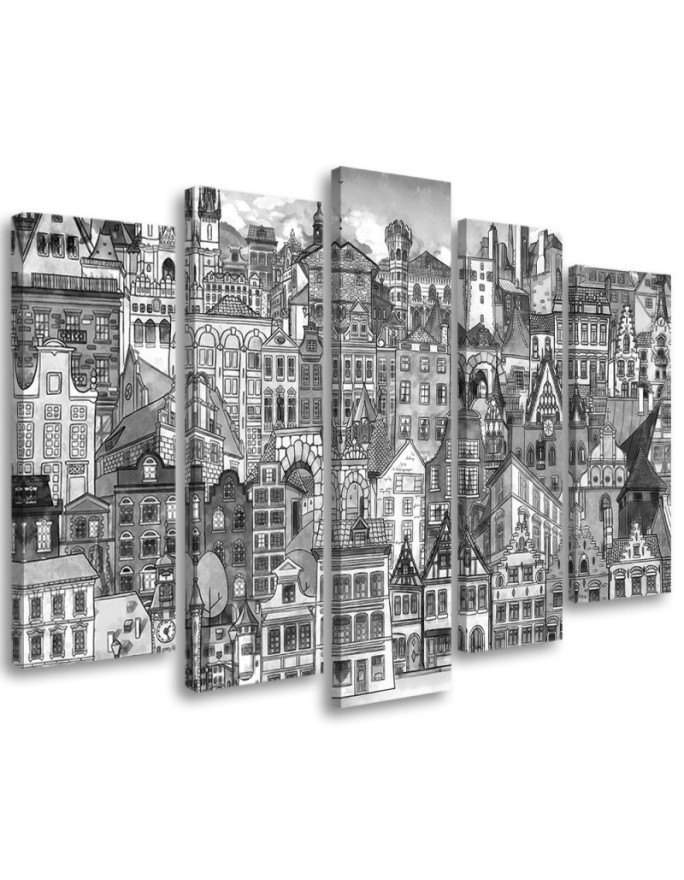 Leinwandbild - Fröhliche Stadt | Feeby