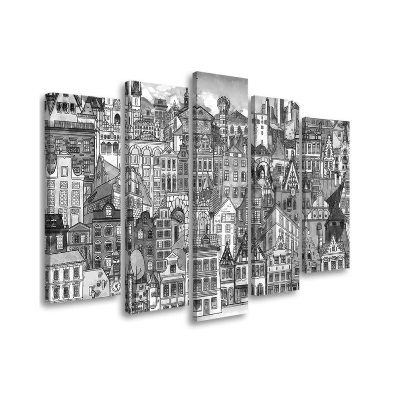 Leinwandbild - Fröhliche Stadt | Feeby