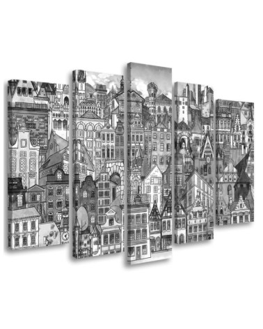 Leinwandbild - Fröhliche Stadt | Feeby