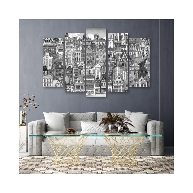 Leinwandbild - Fröhliche Stadt | Feeby