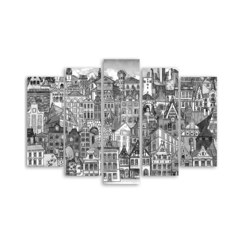 Leinwandbild - Fröhliche Stadt | Feeby