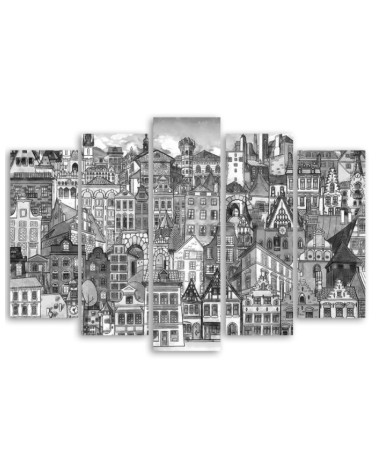 Leinwandbild - Fröhliche Stadt | Feeby