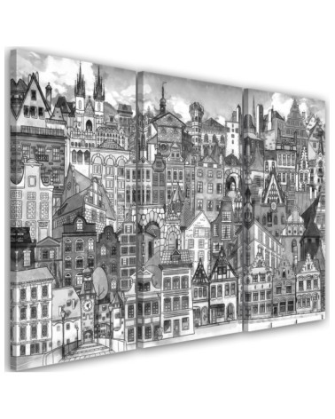 Painting 3-part modern for a child - Merry city | FEEBY