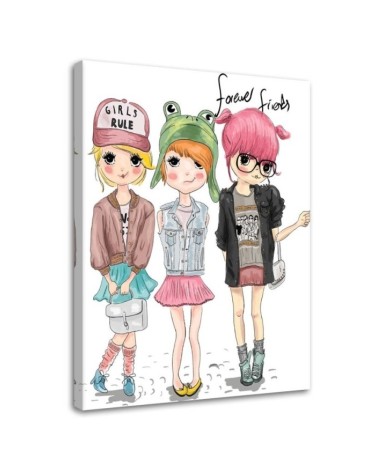 Dekoratives Leinwandbild - Freunde Mädchen | Feeby