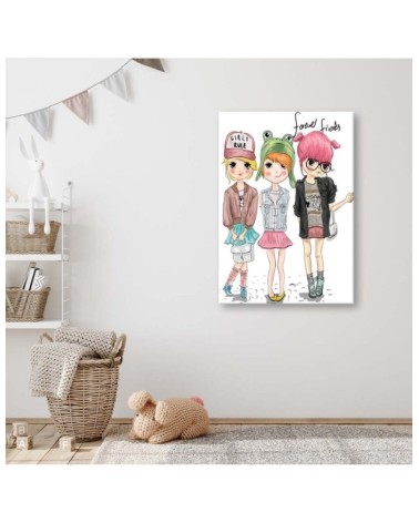 Dekoratives Leinwandbild - Freunde Mädchen | Feeby