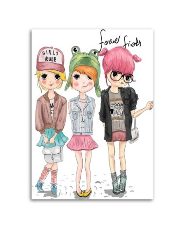 Dekoratives Leinwandbild - Freunde Mädchen | Feeby