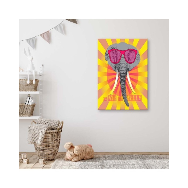 Leinwanddruck - Elefant mit Brille | Feeby