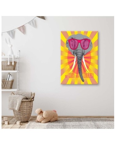 Leinwanddruck - Elefant mit Brille | Feeby