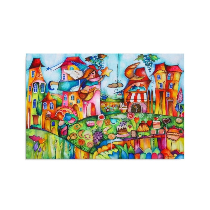 Leinwandbild - Bunte Stadt | Feeby