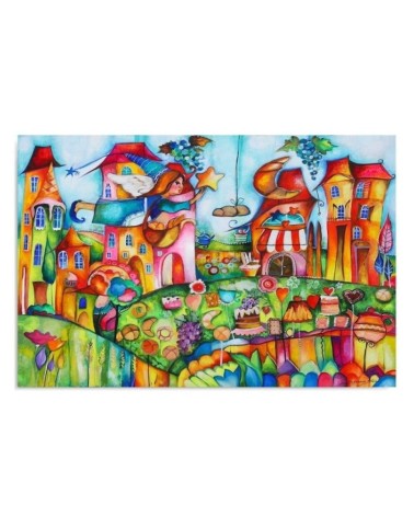 Leinwandbild - Bunte Stadt | Feeby