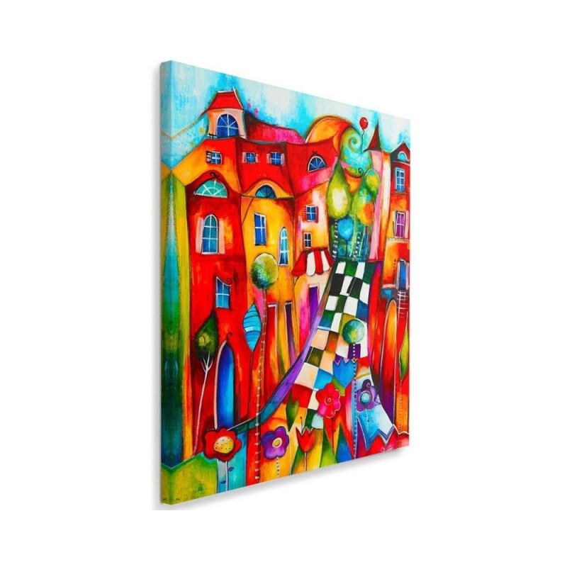 Bild auf Leinwand - Bunte Stadt | Feeby