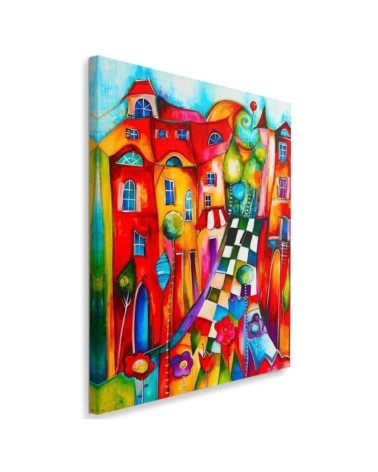 Bild auf Leinwand - Bunte Stadt | Feeby
