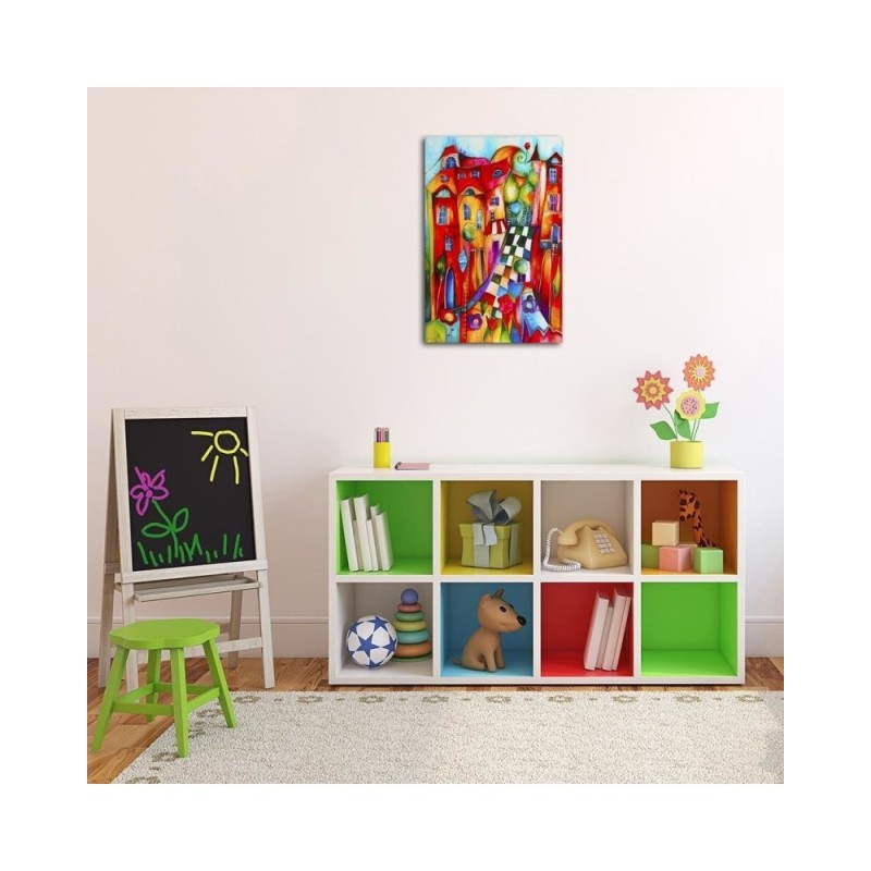 Bild auf Leinwand - Bunte Stadt | Feeby