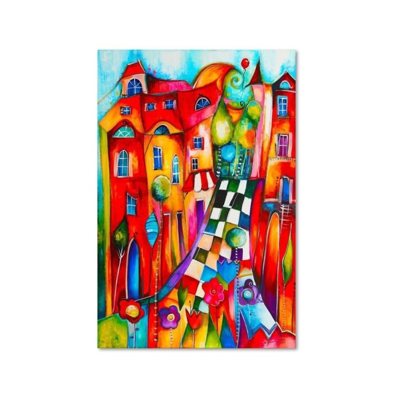 Bild auf Leinwand - Bunte Stadt | Feeby