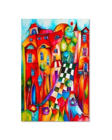 Bild auf Leinwand - Bunte Stadt | Feeby