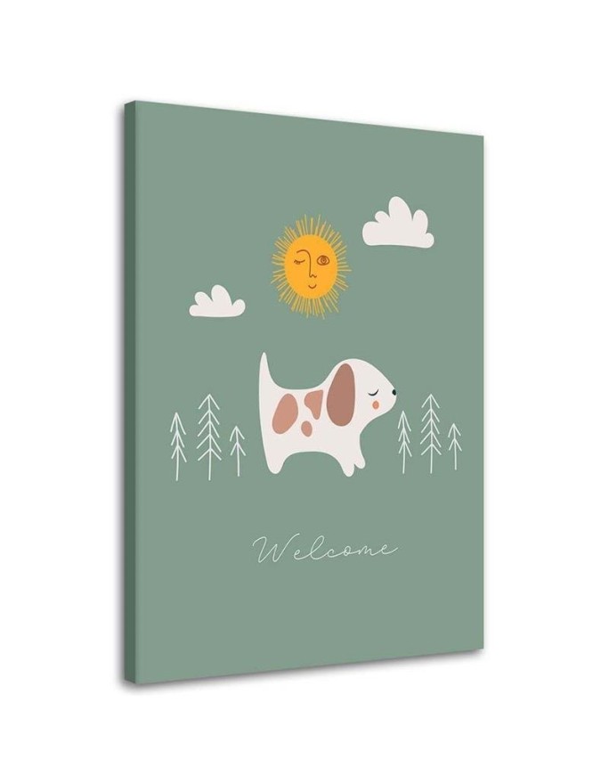 Bild auf Leinwand - Gassi gehen mit dem Hund | Feeby