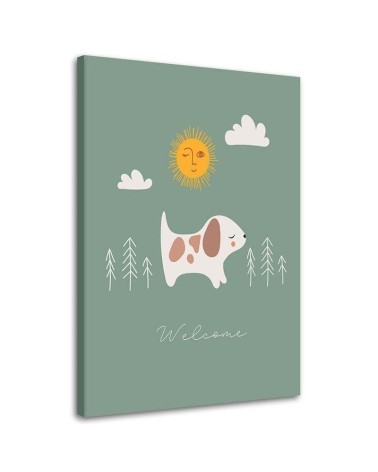 Modern Canvas paintings for children - Walking with a dog | FEEBY