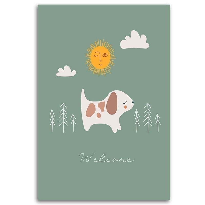 Bild auf Leinwand - Gassi gehen mit dem Hund | Feeby